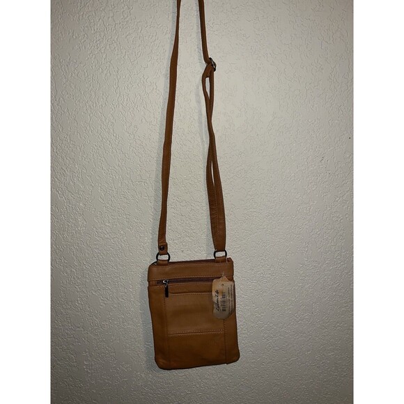 Maze Exclusive Genuine Leather Tan Crossbody Bag NWT - Picture 2 of 6